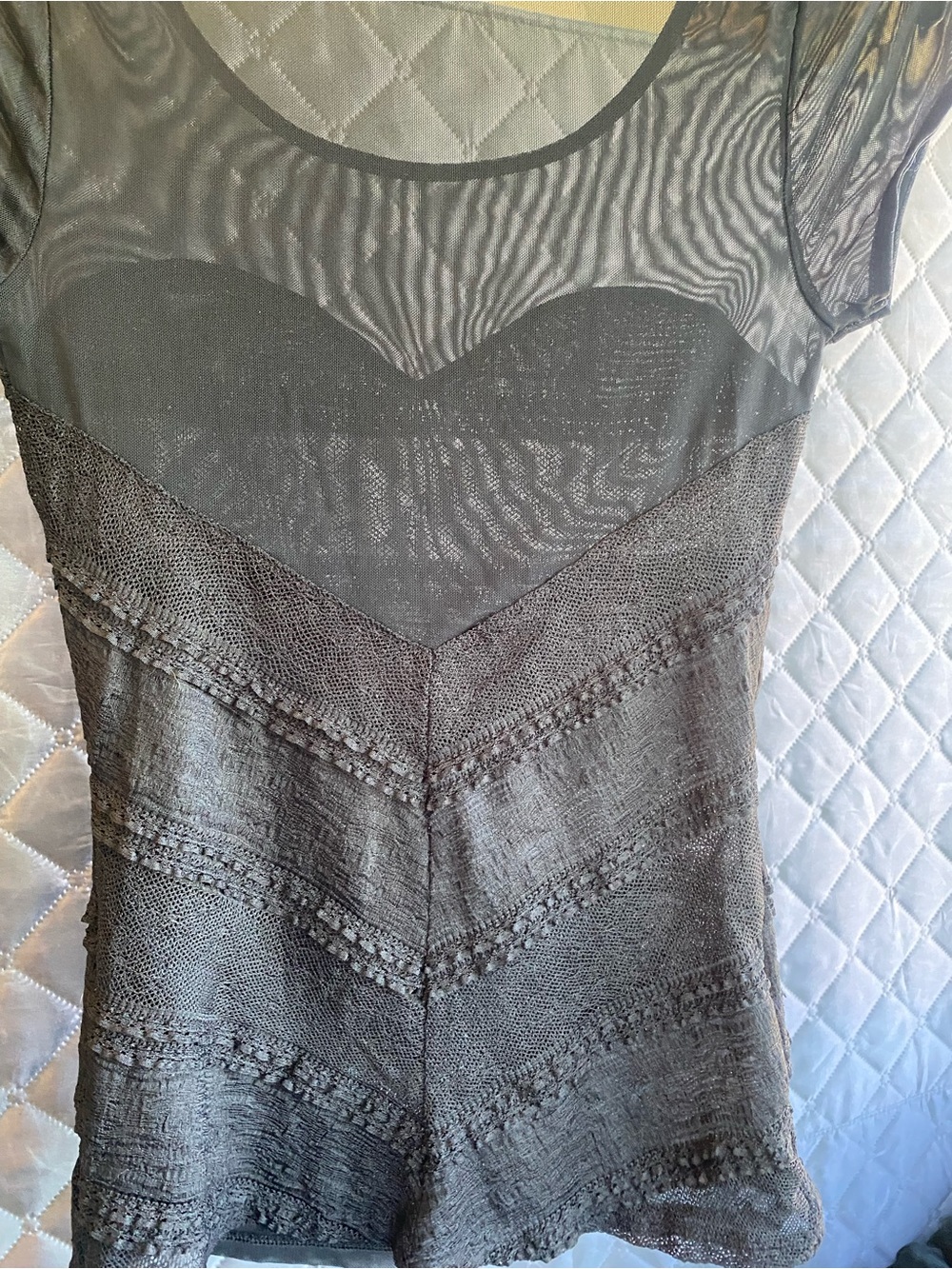GUESS Black Sheer Yoke Knit Top - Picture 3 of 3